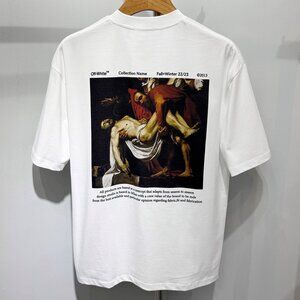Off-White Artistic Religious Painting Graphic Print White T-Shirt